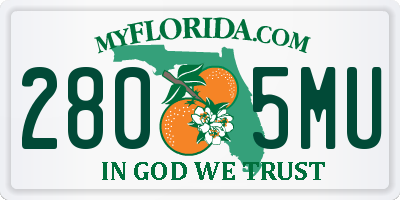 FL license plate 2805MU