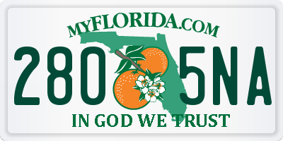 FL license plate 2805NA