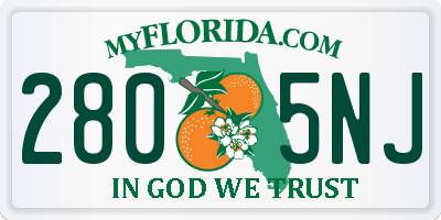 FL license plate 2805NJ