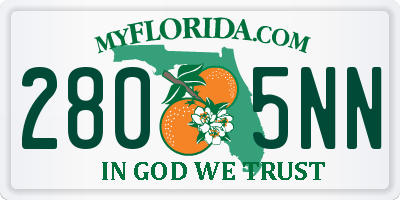 FL license plate 2805NN