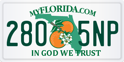 FL license plate 2805NP