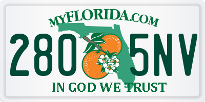 FL license plate 2805NV