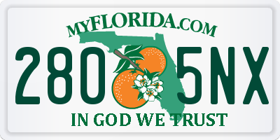 FL license plate 2805NX