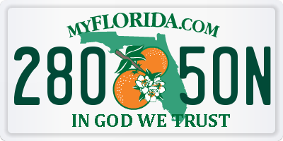 FL license plate 2805ON