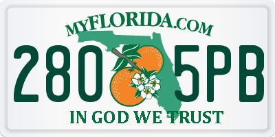 FL license plate 2805PB