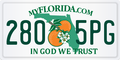 FL license plate 2805PG