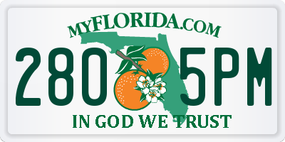 FL license plate 2805PM