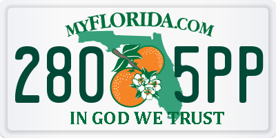 FL license plate 2805PP