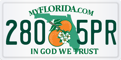 FL license plate 2805PR