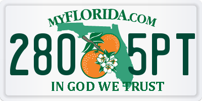 FL license plate 2805PT