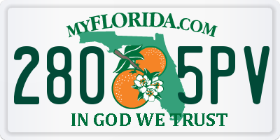 FL license plate 2805PV