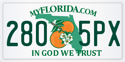 FL license plate 2805PX