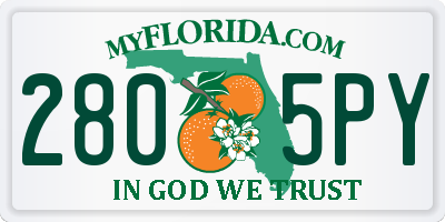 FL license plate 2805PY