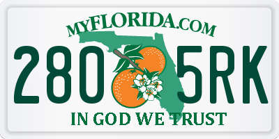 FL license plate 2805RK