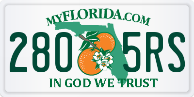 FL license plate 2805RS