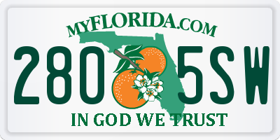 FL license plate 2805SW