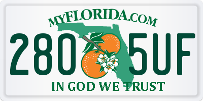 FL license plate 2805UF