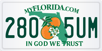 FL license plate 2805UM