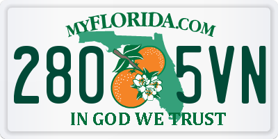 FL license plate 2805VN