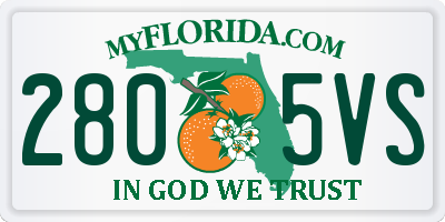 FL license plate 2805VS