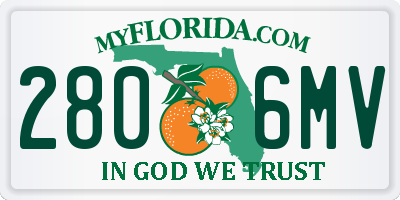 FL license plate 2806MV