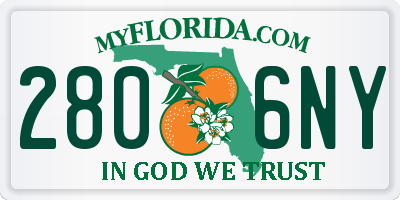 FL license plate 2806NY