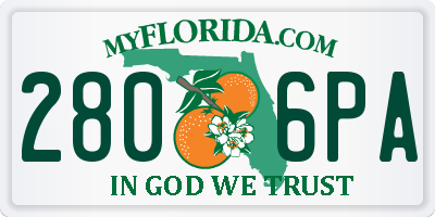 FL license plate 2806PA