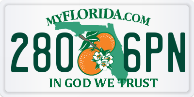 FL license plate 2806PN