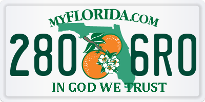 FL license plate 2806RO