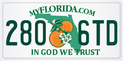 FL license plate 2806TD