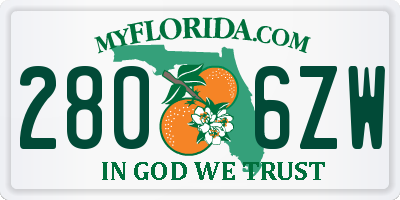 FL license plate 2806ZW