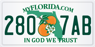 FL license plate 2807AB