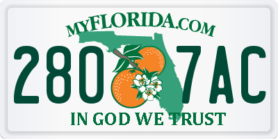 FL license plate 2807AC