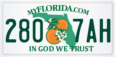 FL license plate 2807AH