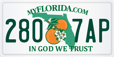 FL license plate 2807AP