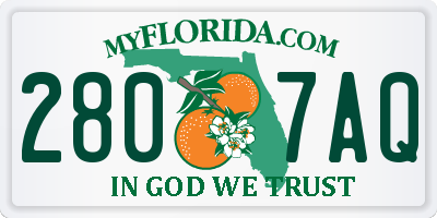 FL license plate 2807AQ