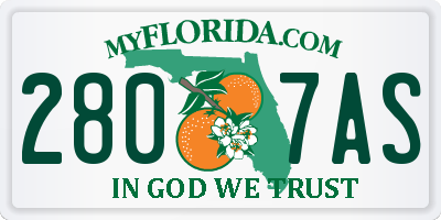 FL license plate 2807AS