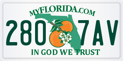 FL license plate 2807AV
