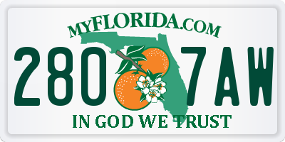 FL license plate 2807AW