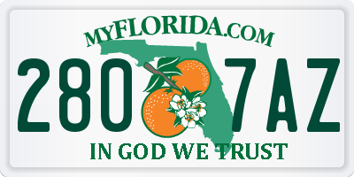 FL license plate 2807AZ