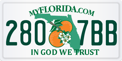 FL license plate 2807BB
