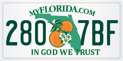 FL license plate 2807BF