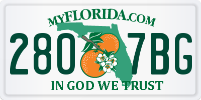 FL license plate 2807BG