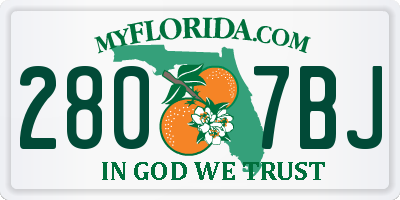 FL license plate 2807BJ