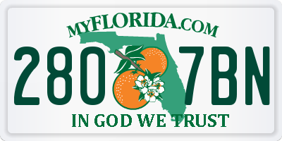 FL license plate 2807BN