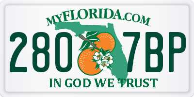 FL license plate 2807BP