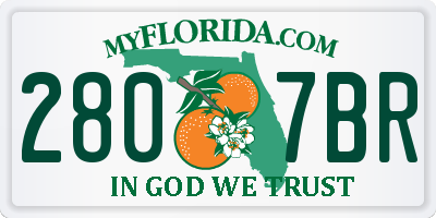 FL license plate 2807BR