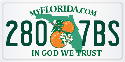 FL license plate 2807BS