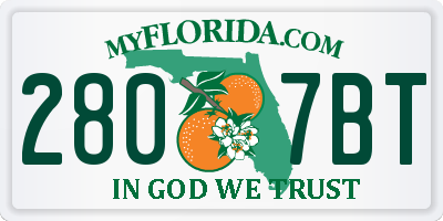 FL license plate 2807BT