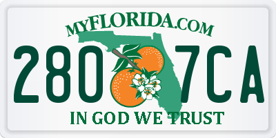 FL license plate 2807CA